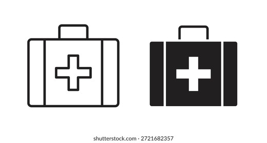 Icono de kit médico plano y delgado paquete de Vector de carrera. Conjunto de iconos editables