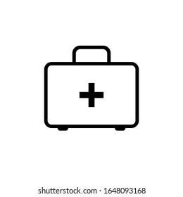 Icono del kit médico. Ilustración vectorial plana sobre fondo blanco.