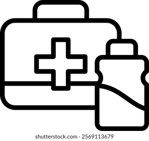 Medical Kit Icon Line Vector Illustration