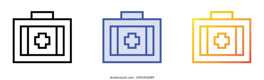 medical kit icon. Linear, Blue Fill and Gradient Style Design Isolated On White Background