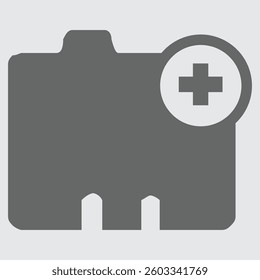 Medical kit icon representing healthcare, emergency, first aid, and treatment.