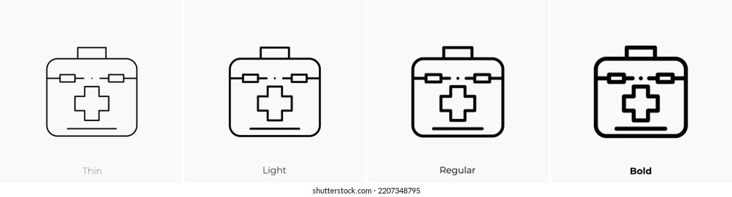 medical kit icon. Thin, Light Regular And Bold style design isolated on white background