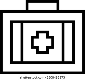 Icono de kit médico. Diseño de estilo lineal delgado aislado sobre fondo blanco