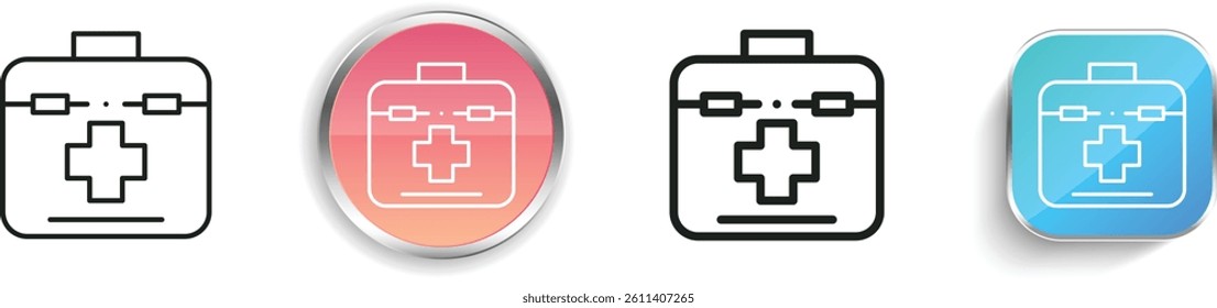 medical kit icon. Thin Linear, Regular and Button Style Design Isolated On White Background