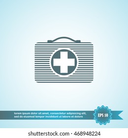 medical kit icon, vector