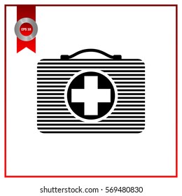 medical kit icon, vector