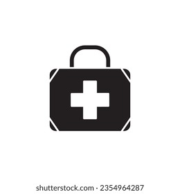 Medizinische Kit-Symbol, Vektordesign-Vorlagen einzeln auf weißem Hintergrund
 mit Symbolen bearbeiteter Strich, Zeichen, Symbol-Umrissknopf einzeln auf Weiß
