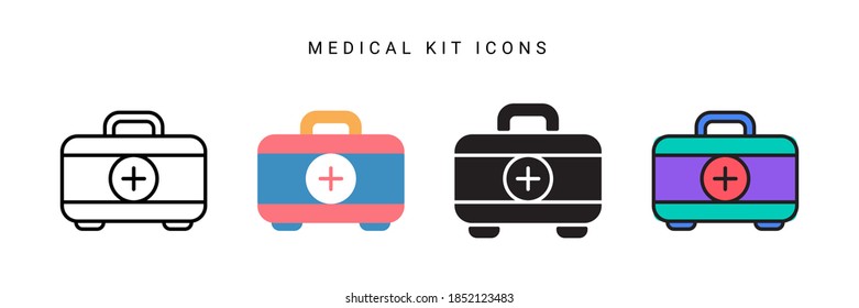 medical kit icon vector with different style design. isolated on white background