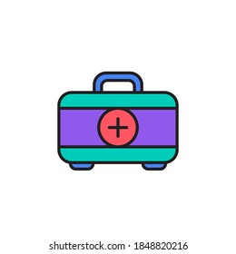 medical kit icon vector. filled outline style. isolated on white background