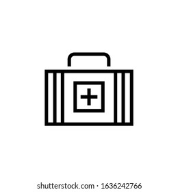 Medical kit icon vector in linear, outline style isolated on white background, Vector icon eps 10