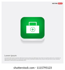 Medical kit iconGreen Web Button - Free vector icon