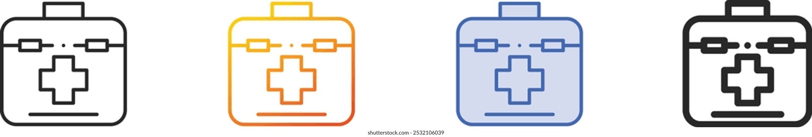 medical kit icon.Thin Linear, Gradient, Blue Stroke and bold Style Design Isolated On White Background