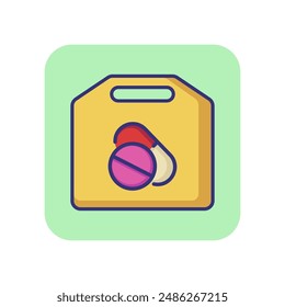 Medical kit line icon. First aid, help, pharmacy. Medicine concept. Vector illustration can be used for topics like healthcare, hospital, treatment