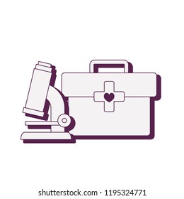 medical kit with microscope