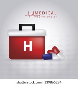medical kit  over gray background vector illustration