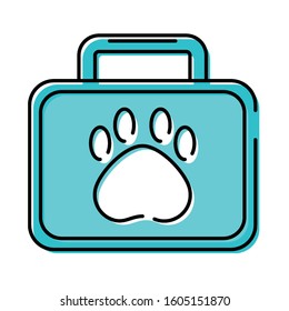 medical kit with paw print mascot vector illustration design