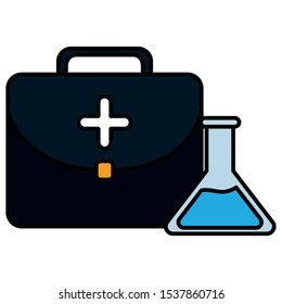 medical kit with tube test vector illustration design