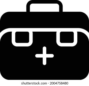 icono plano de glifo vectorial de kit médico