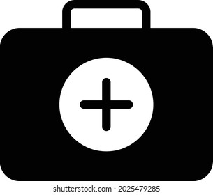 icono plano de glifo vectorial de kit médico