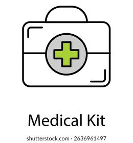 Icono del Vector del kit médico para la atención de emergencia