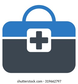Medical Kit vector icon. Style is bicolor flat symbol, smooth blue colors, rounded angles, white background.
