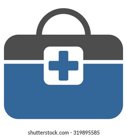 Medical Kit vector icon. Style is bicolor flat symbol, cobalt and gray colors, rounded angles, white background.