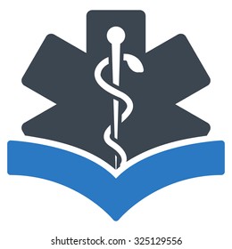 Medical Knowledge vector icon. Style is bicolor flat symbol, smooth blue colors, rounded angles, white background.