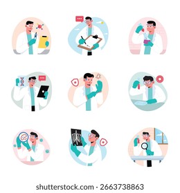 Ilustração do vetor de fundo do laboratório médico. Conjunto 1