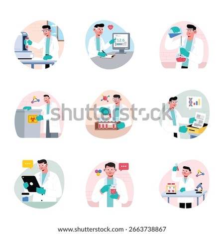 Medical lab Background Vector illustration. Set 2