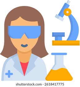 Medical Lab Icon Flat Vector Illustration