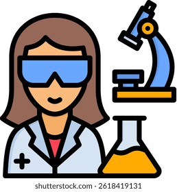 Medical Lab Icon Lineal Color Vector Illustration