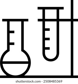Icono de laboratorio médico. Diseño de estilo lineal delgado aislado sobre fondo blanco