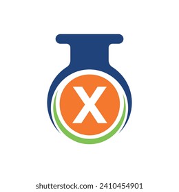 Medical Lab Logo combine with letter X vector template