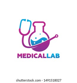 Medical Lab Logo Template Design Vector, Emblem, Design Concept, Creative Symbol, Icon
