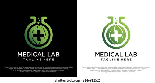 medical lab nature logo design vector icon illustration