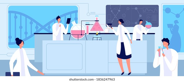 Scientific Research Landing Students White Coat Stock Vector (Royalty ...