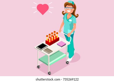 Medical Lab Worker Flat Isometric People Vector Laboratory Illustration