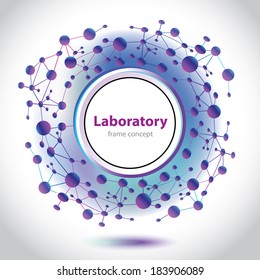 Medical laboratory circle element - Science and Research - Flat design - Web Banners - stock vector - Abstract violet-blue background