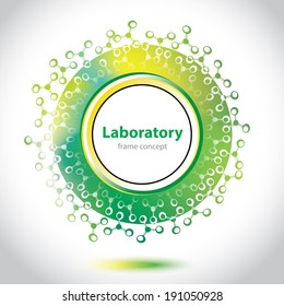 Medical laboratory circle element - Science and Research - laboratory facilities - cells and molecules - stock vector - Greenish style