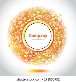 Medical laboratory circle element - Science and Research - radioactive material - stock vector - Orange-white style
