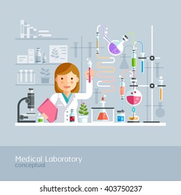 Medical Laboratory Conceptual. Vector Illustration.