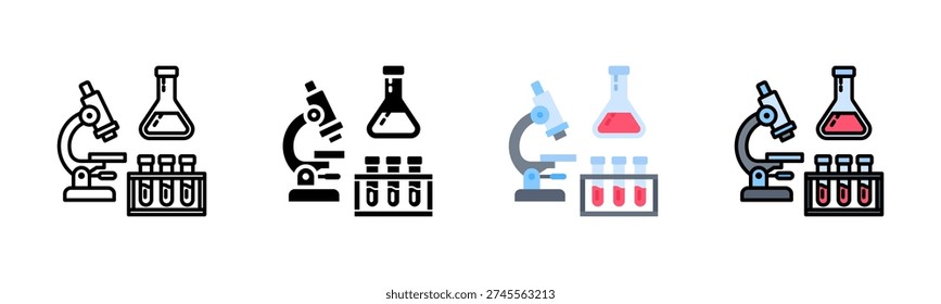 Medical Laboratory Icon Pack In Multiple Styles