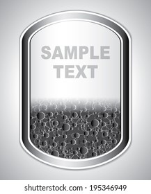 Medical laboratory label - Science and Research - Universal sticker - cells and molecules - chemical formulas - stock vector