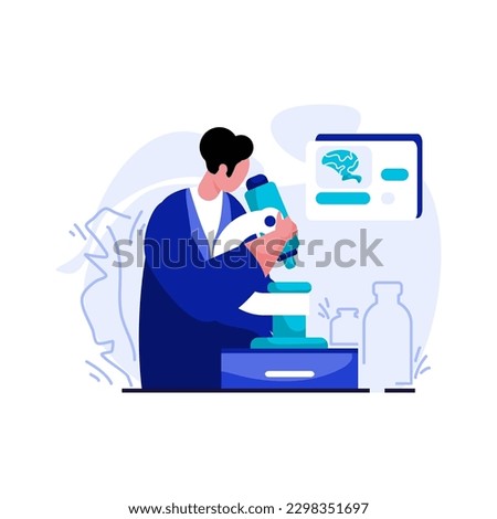 Medical Laboratory Manager Flat Illustration Minimalist of Key Employees Healthcare Industry. Modern vector concepts for web page website development, mobile app