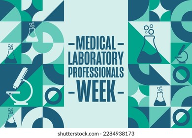 Medical Laboratory Professionals Week. Holiday concept. Template for background, banner, card, poster with text inscription. Vector EPS10 illustration