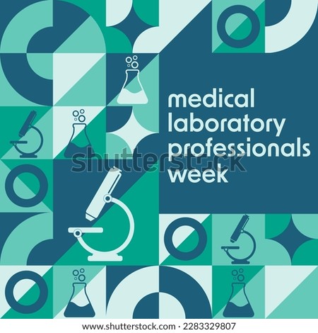 Medical Laboratory Professionals Week. Holiday concept. Template for background, banner, card, poster with text inscription. Vector EPS10 illustration
