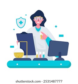 Medical laboratory research concept vector illustration