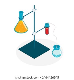 Medical Laboratory. set of laboratory equipment for science experiments vector illustration. Vector illustration eps 10.