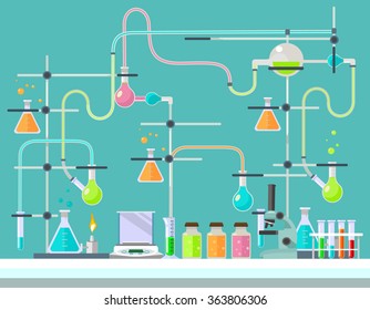 Medical laboratory. Vector flat illustration