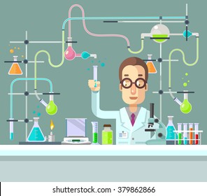 Medical Laboratory. Vector flat illustration